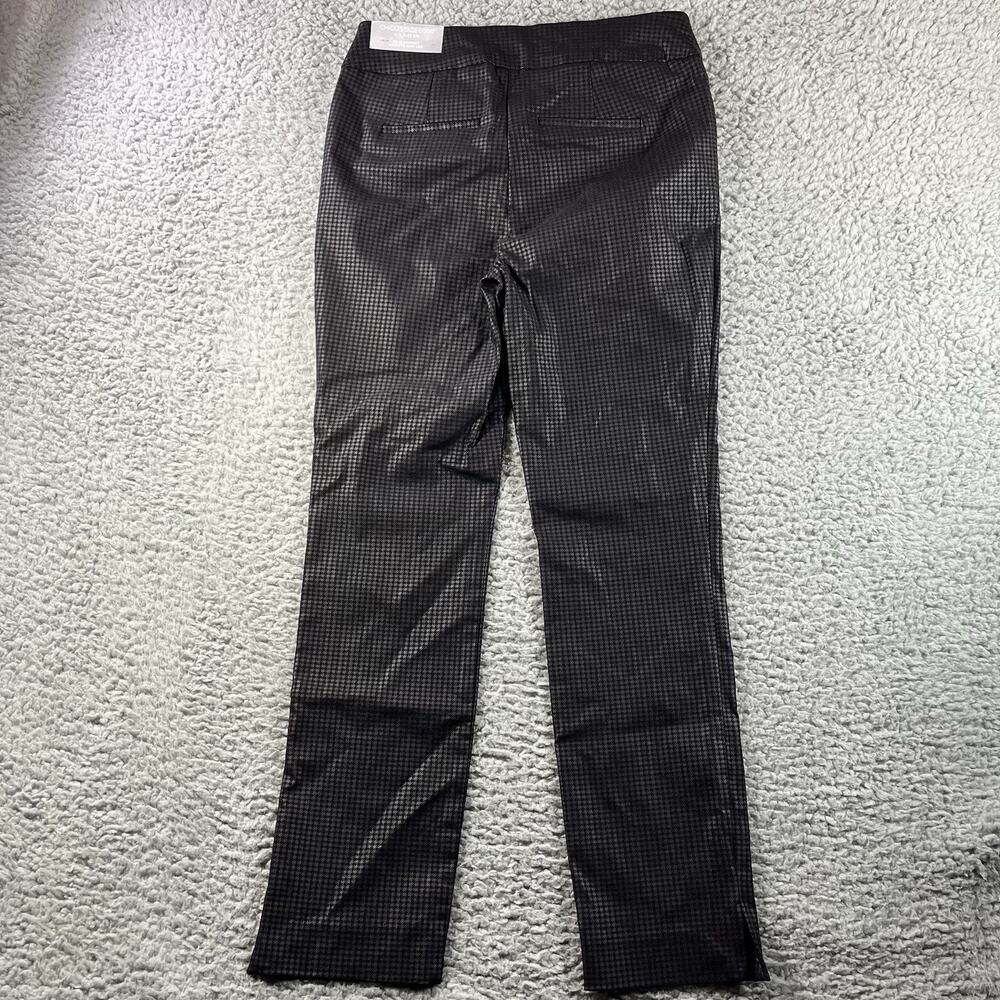 NWT Chicos Size 0R So Slimming Brigitte Houndstooth Slim Leg Ankle Pants Black - Picture 4 of 10